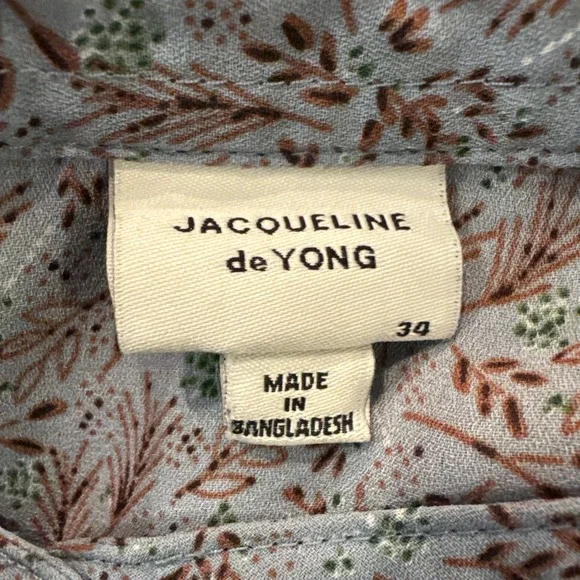 JDY ENGLISH LONG SLEEVE Peasant SMOCKED MINI FLORAL dress 34EU Medium JDYCARMEN - Picture 10 of 10